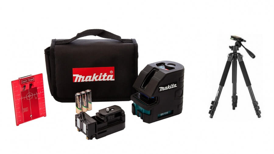nivel-laser-makita-sk104z-tripe-de-apoio Ferramentas Makita | Medidores de nível a laser Nível a laser Makita em cruz 60m - SK104Z /