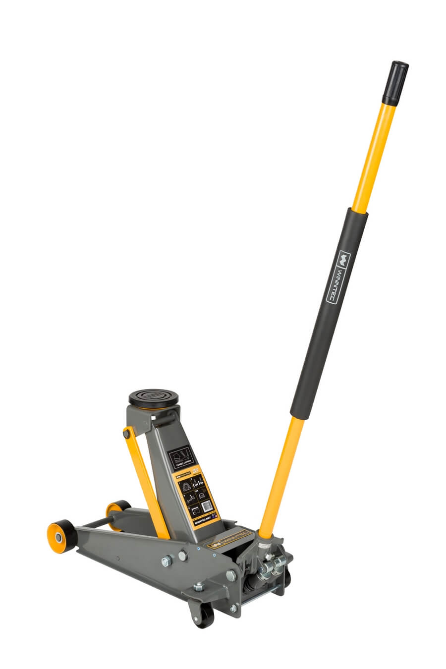 Macaco Hidráulico Curto, com rodas da marca WINNTEC - 3t- WY420303