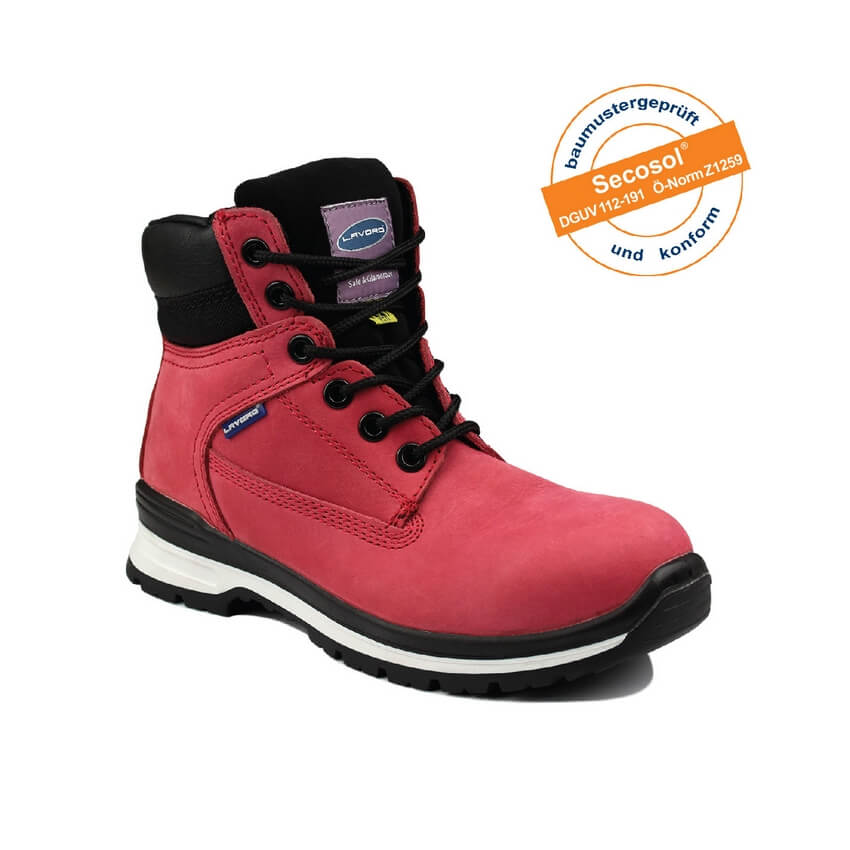 Bota de Trabalho para senhora - pele cor rosa.j
